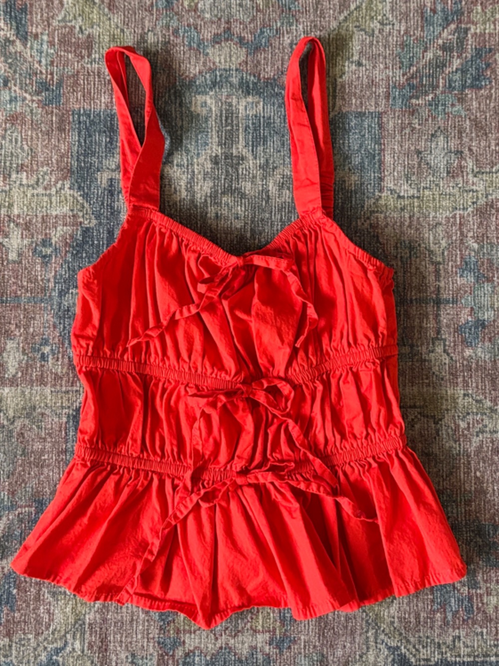 Red Women's Tie-Front Tank Top